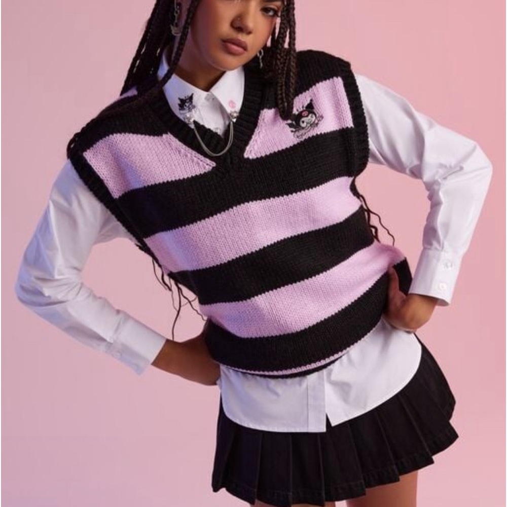 Kuromi Striped Sweater Vest Plus Size
